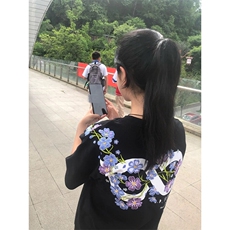 万针全刺绣解构设计260克重磅双纱纯棉高品质美式高街短袖T恤特39，男装T恤，电商A486-1