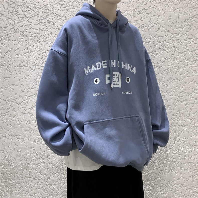 2024秋冬加绒连帽卫衣男宽松字母印花套头B213-6974-P58控68,男装卫衣,星座617A-4