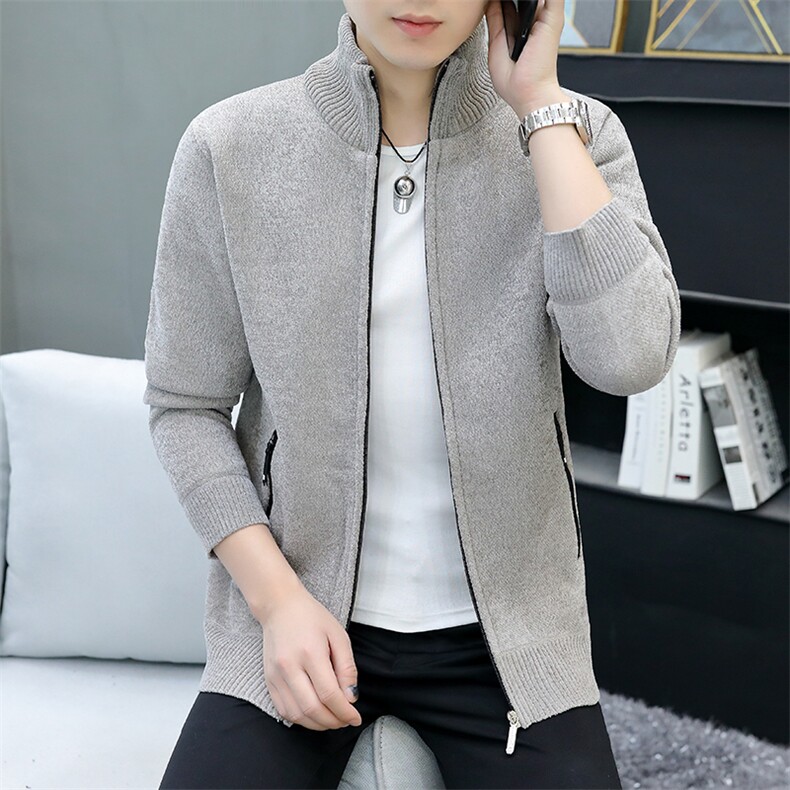 品质好秋冬季新款男士休闲立领毛衣外套百搭加绒夹克8871-P50元,男装针织衫/毛衣,星座1706