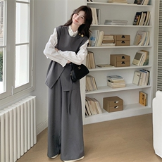 新品现货2025新款秋装两件套背心+阔腿裤2C116-2507-P165-K198，女装套装/套裙，2C116