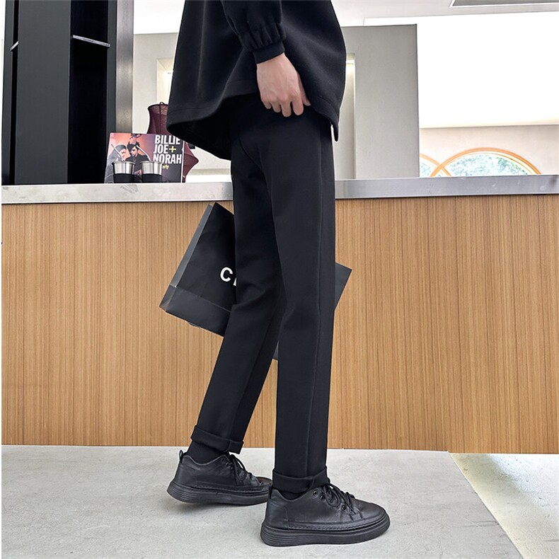 秋冬男士休闲裤轻熟韩版修身弹力男裤常规素版毛呢西裤688/P58,男装休闲裤,星座1412-2