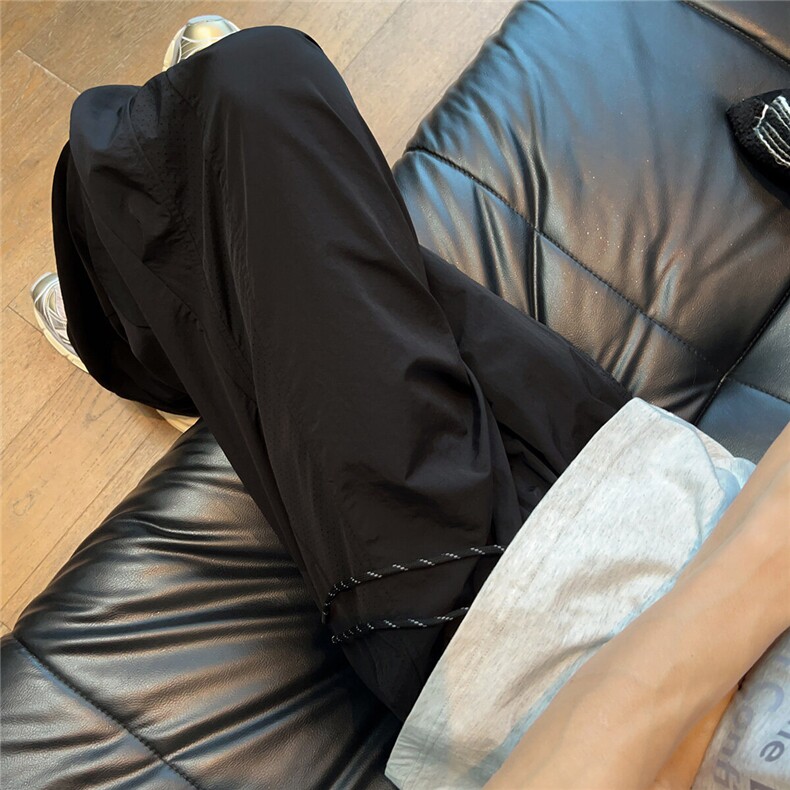 K5050/P35夏季打孔网眼速干裤男凉感冰丝裤休闲裤大码宽松长裤,男装休闲裤,电商A141