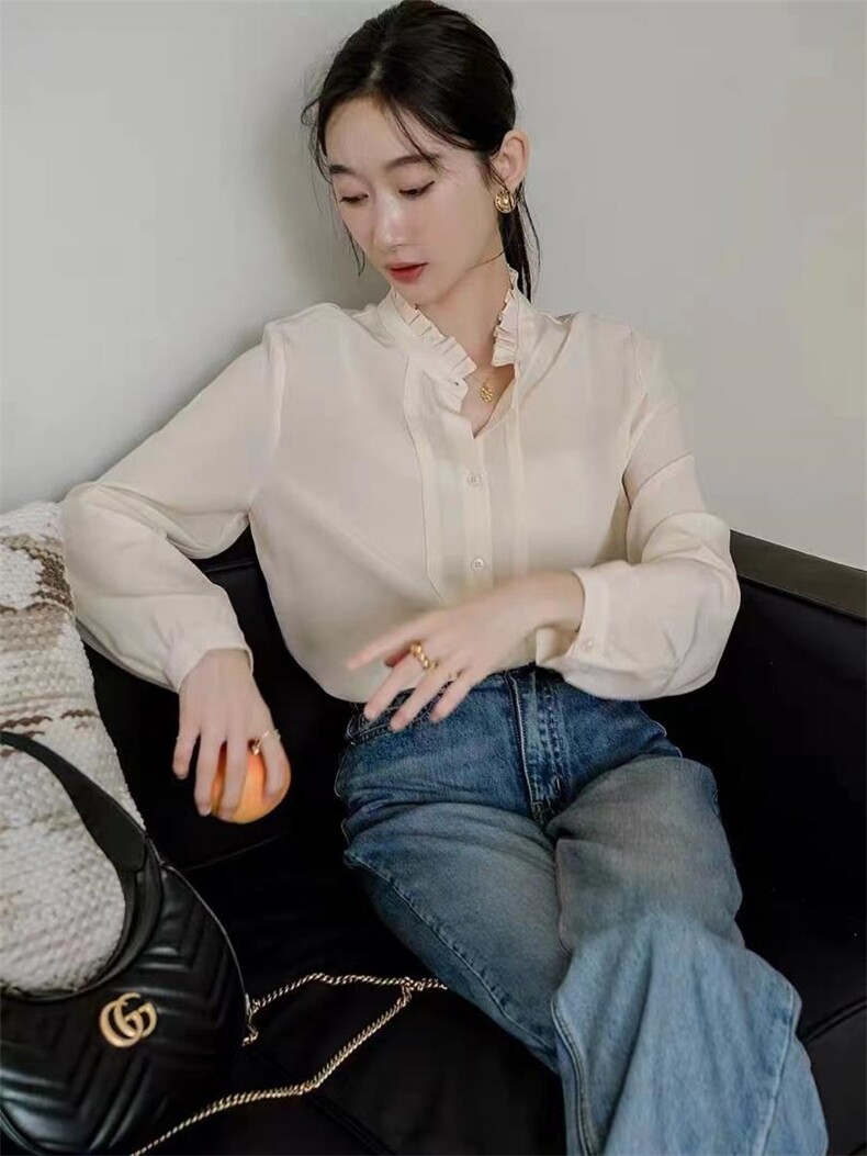 2022秋装新款长袖ol通勤衬衣职业百搭，其它，泰靡(1F)