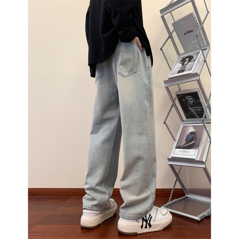 大量现货，抖音高品质! 宽松直筒牛仔裤男  A080-9299-特P38控68图片