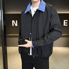 美式格子拼接cleanfit外套男设计感小众高级夹克JK265-P70，男装夹克，星座308B-2