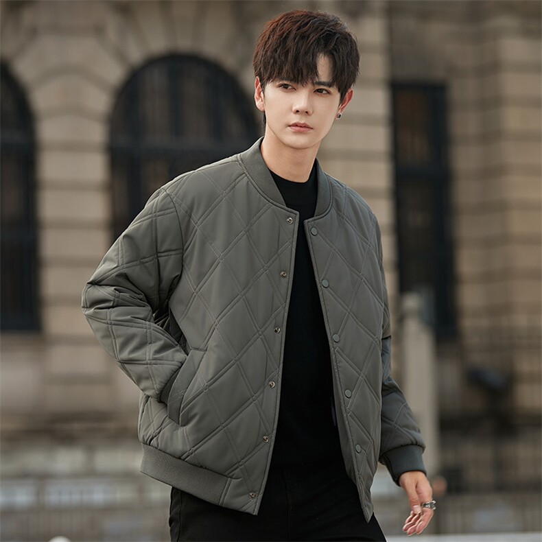 2025新款简约休闲翻领短款棉服男士夹克2382P160,男装夹克,电商A355（原A415）