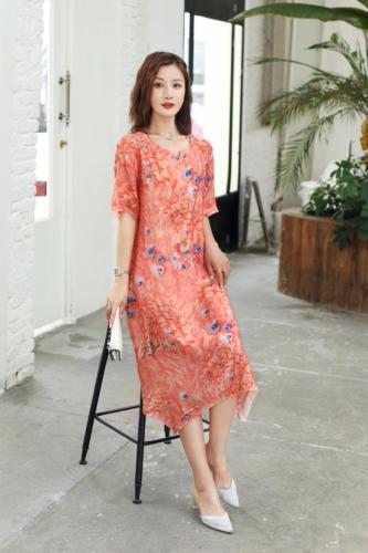 夏季大版连衣裙冰丝麻小清新,女装连衣裙,矢口日慧