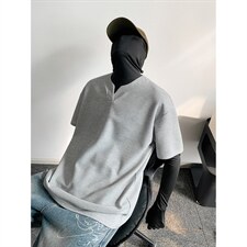 特批250克男装夏季新款大码宽松短袖T恤夏装V领打底衫S399P20，男装T恤，电商A233-1