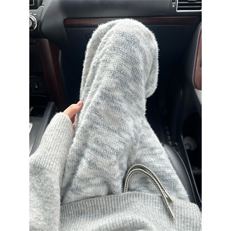 聚酯纤维YK86037-常规P35加绒P50慵懒风马海毛针织裤,男装休闲裤,电商A086-1
