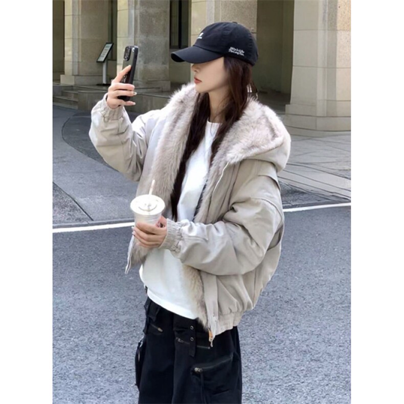 美式复古座山雕短款连帽毛领棉服女冬派克服棉衣外套M1161,男装棉衣,星座1116A（原606A-3）