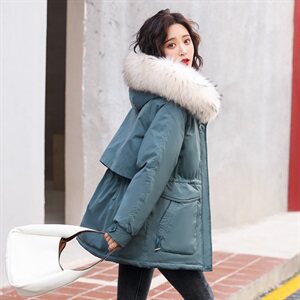 羽绒棉服女中长款2020年冬新款韩版宽松连帽时尚棉袄棉衣外套图片