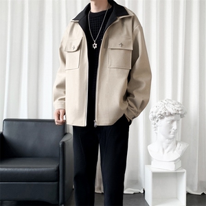 【精品】秋冬毛呢夹克男外套男假两件大码轻熟JLJ-209批115爆景C图片