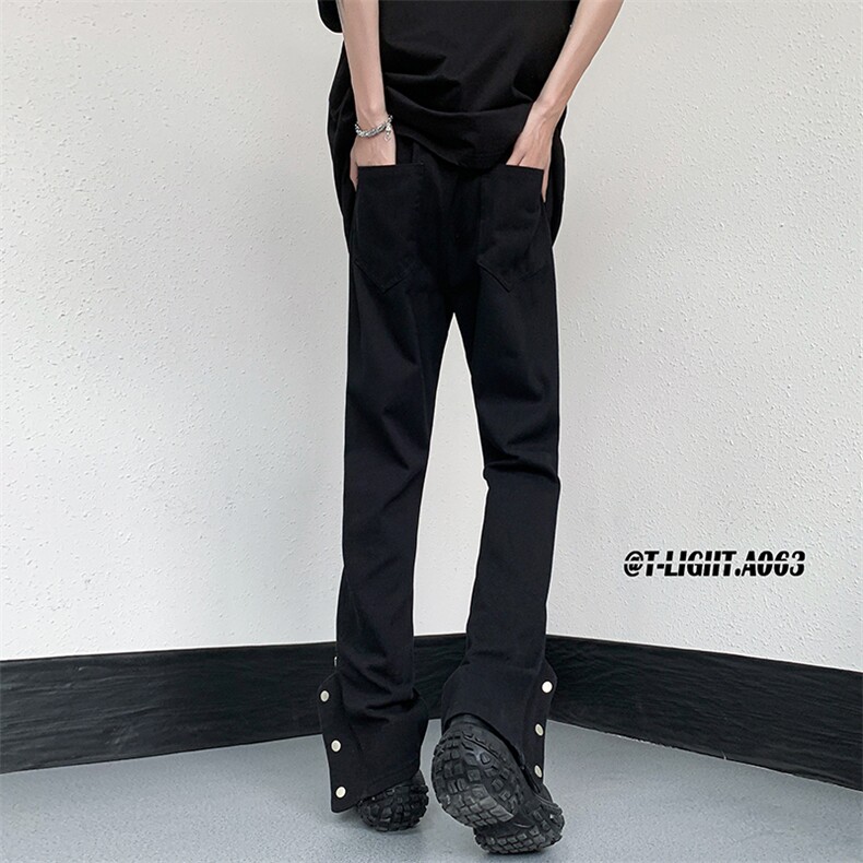 2026新款美式高街宽松拉链排扣破洞大码休闲九分长裤货号K642，男装休闲裤，电商A063