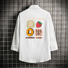 QC58322-P45亚麻七分袖衬衫男大码五分袖衬衣男短袖，男装T恤，电商A040A