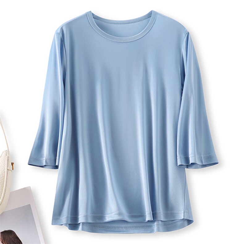 时尚韩版宽松显瘦七分袖T恤女夏季新款百搭休闲上衣打底衫，女装T恤，亿美羊绒