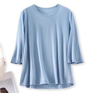 时尚韩版宽松显瘦七分袖T恤女夏季新款百搭休闲上衣打底衫，女装T恤，亿美羊绒