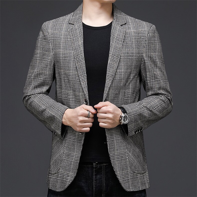 NJ2037钱塘2020-2春秋新款百搭简约中年男士休闲西服外套P60，男装西服，钱塘207-2