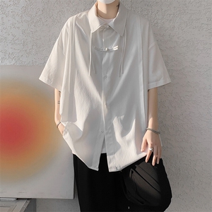现货 DSA059-CS10013-P45 夏季新中式大码风唐装短袖衬衫男图片