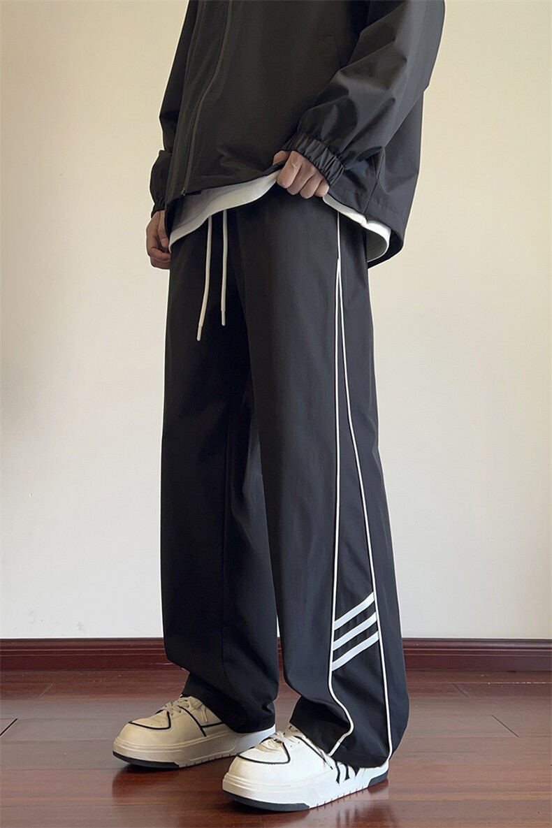 港风三条杠休闲裤宽松运动裤拖地裤束脚裤男KP861P45,男装休闲裤,星座1204-3
