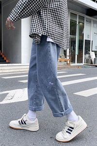 牛仔裤男生潮牌直筒裤宽松韩版潮流秋冬季新款百搭休闲KN65-P40图片
