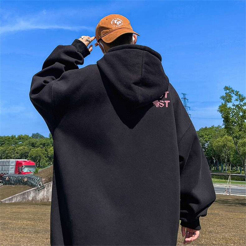 抖音得物供货可提供视频春装重磅美式宽松连帽卫衣DL2401,男装卫衣,电商A486-1
