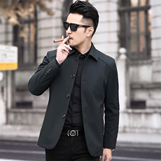 2024新款男士休闲行政夹克外套中老年翻领商务男装春秋季上衣外套，男装夹克，电商B212（原钱塘6029）