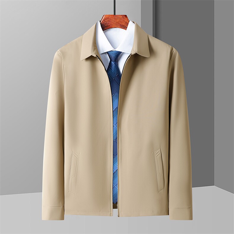 中老年干部装2025秋夏新款立领大码翻领行政夹克外套JK135P85，男装夹克，星座310B-2