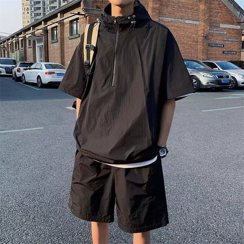 2025防晒衣套装男士夏季宽松休闲运动防紫外线一套男夏装图片