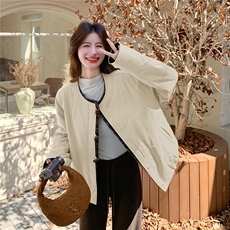 韩系黄色格纹拼接羽绒棉服外套女秋冬2025新款时髦棉袄超漂亮棉衣，女装棉衣/棉服，2B142