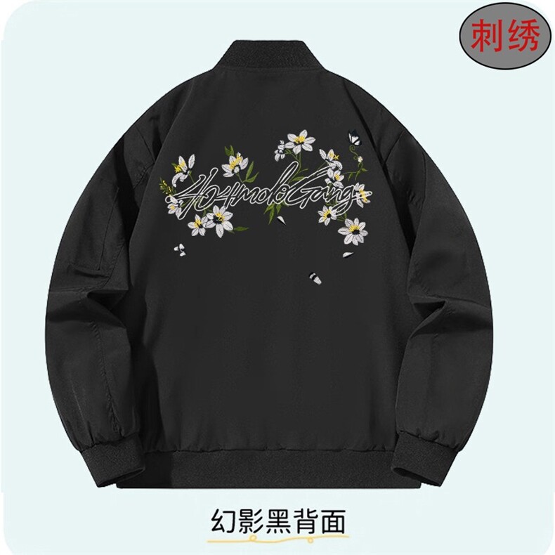 韩版潮流男女刺绣字母数字棒球领夹克衫穿秋青少年外套HH8148 P63图片