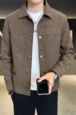 加绒加厚夹克外套男2025新款秋冬季麂皮PU皮衣A313-1808-1-P145，男装夹克，电商A313