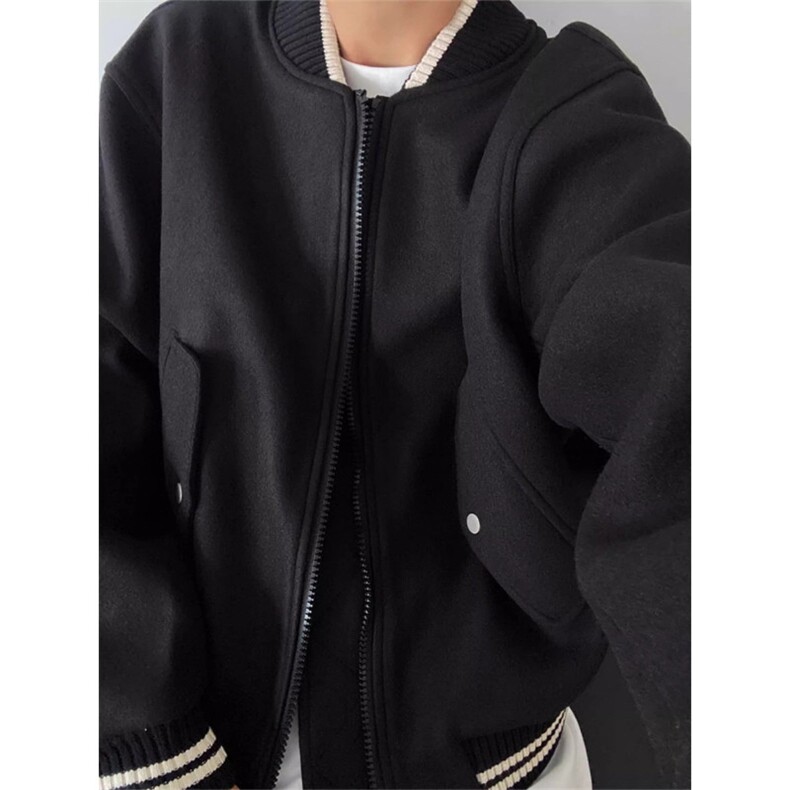 网络图JK945、P46原版高质量毛呢外套黑M-2XL,女装短外套,星座506A