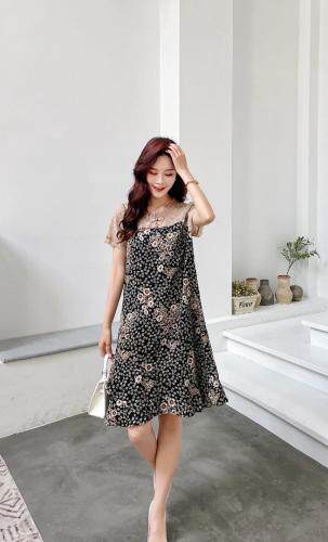 2115#休闲碎花连衣裙，女装连衣裙，依欢·帝尚