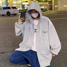 TZ028P60连帽卫衣秋冬新款外套oversize拉链开衫宽松休闲，女装短外套，星座304A-1