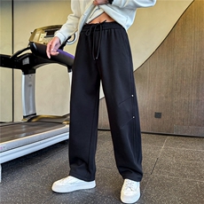 加绒加厚裤子男冬季2025新款休闲运动设计感弯刀裤A313-18259-P68，男装卫衣，电商A313