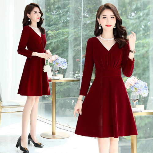 2021秋季时尚简约大方气质优雅收腰显瘦休闲修身百搭潮流连衣裙，女装连衣裙，魅丽静蓝