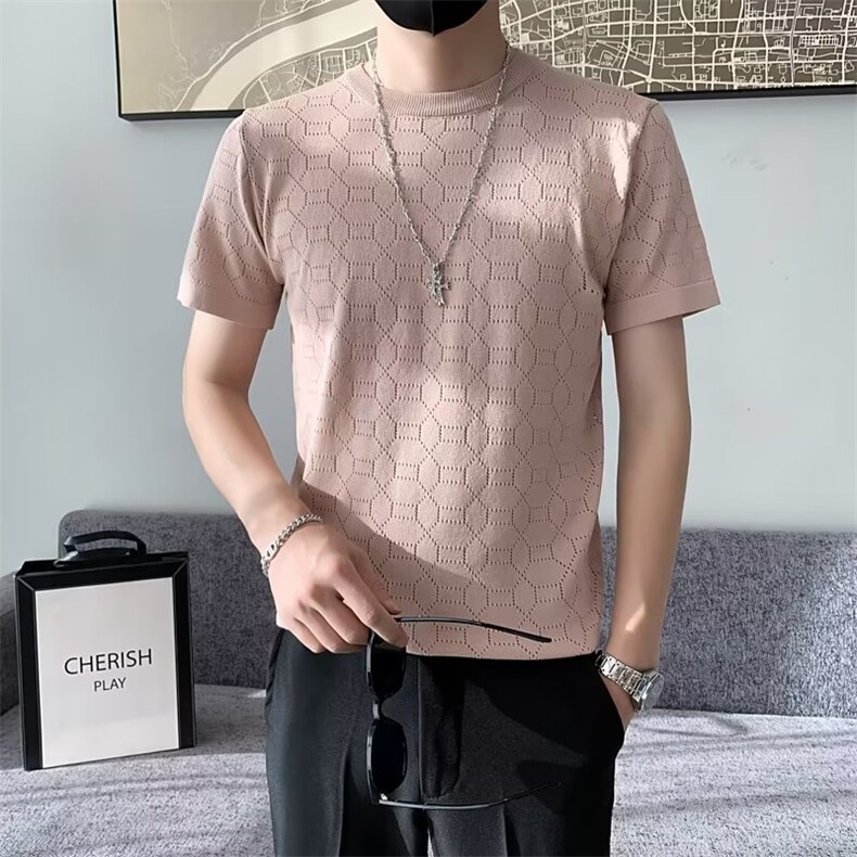 潮流T恤夏季男ins圆领时尚潮牌青春流行原宿百搭纯色五分袖S313,男装T恤,星座1116A-2（原606A-1）