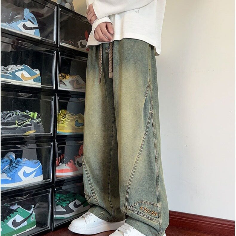 有货。阔腿裤ins潮牌男款拖牛仔长裤RK3415-P47,男装休闲裤,星座412-3