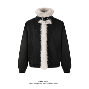 [网图]冬季座山雕棉服做旧麂皮加厚毛领外套 5D1198-TP105178图片