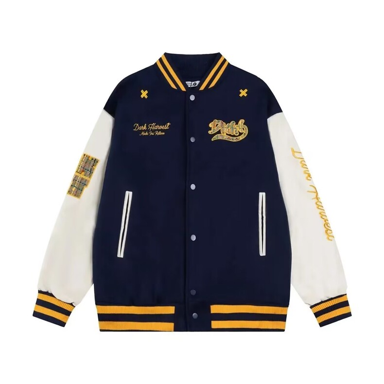 美式复古刺绣撞色棒球服外套新款秋季情侣小众夹克上衣HH017P65,男装夹克,星座1013-5