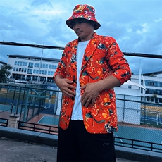 RS1高质量东北大花休闲喜庆伴郎结婚团队表演出服大码风潮男，男装西服，星座115A-2
