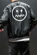 2021秋日系笑脸印花空军任意两面穿棒球男外套【控78】J823特P60，男装夹克，电商A001