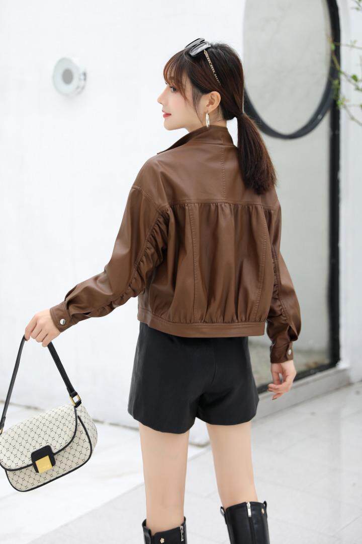 新款时尚PU皮衣，女装皮衣，艾慕缇(1F)