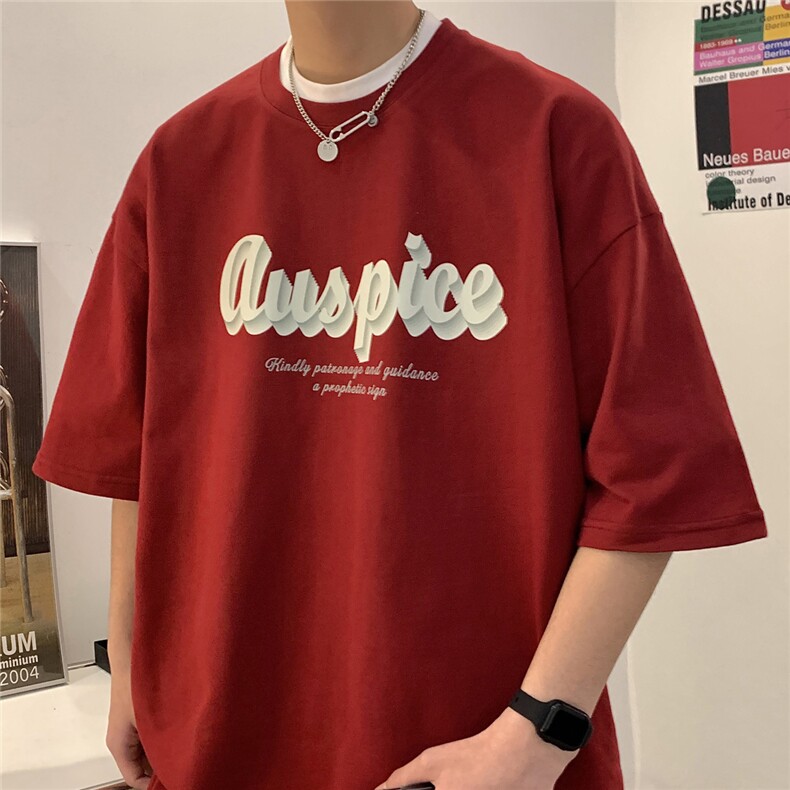 抖音现货供应2023新款260克纯棉白墨立体印花A158-T69-P28控48,男装T恤,电商A158