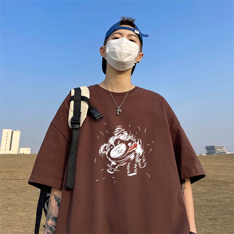 量大优供视频220克美式短袖t恤T2895得物直播有280克品质,男装T恤,电商A486