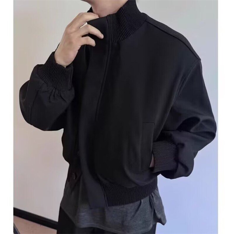 藏青色飞行员夹克男款春秋季cleanfit美式高街情侣棒球服宽松外套,男装夹克,星座603-2