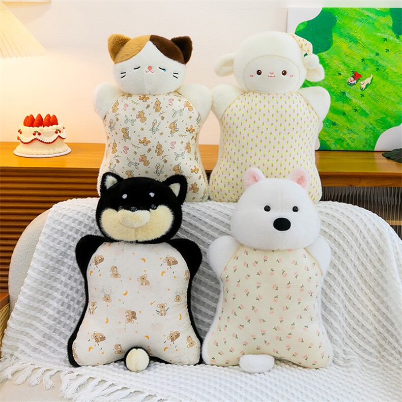 大号豆袋三色猫西高地黑犬小羊，鑫越毛绒玩具