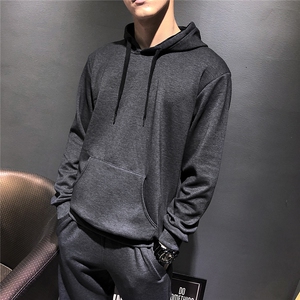 秋冬连帽卫衣大码男装宽松不倒绒加厚套头卫衣潮加肥加大 卫衣P90图片