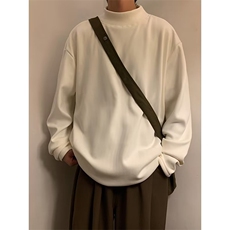 加绒t恤男韩版潮流纯色2024冬季新款ins宽松百搭帅卫衣WB364-P34，男装T恤，星座412-3