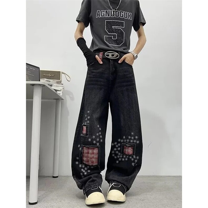 [XZ1112-1]磨破补丁刺绣弯刀牛仔裤男P52YW9104,男装牛仔裤,星座1112-1